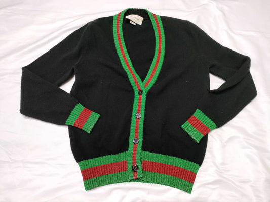 GUCCI Gucci Sherryline Cardigan Black Lame Cardigan