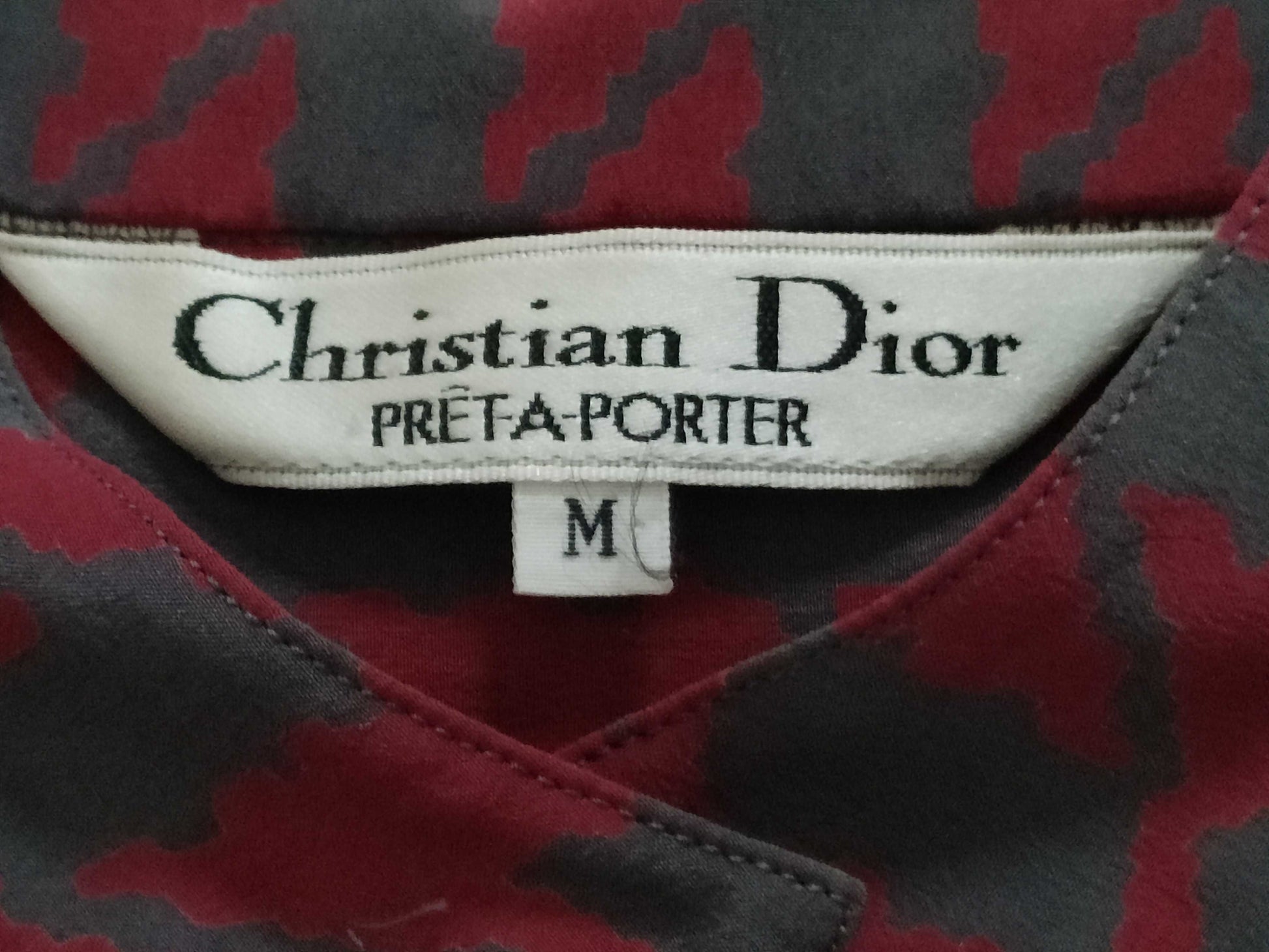 Dior Christian Dior Houndstooth Bowtie Blouse Top