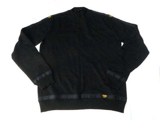 FENDI Men's FENDI Knitted Black Current Logo Top