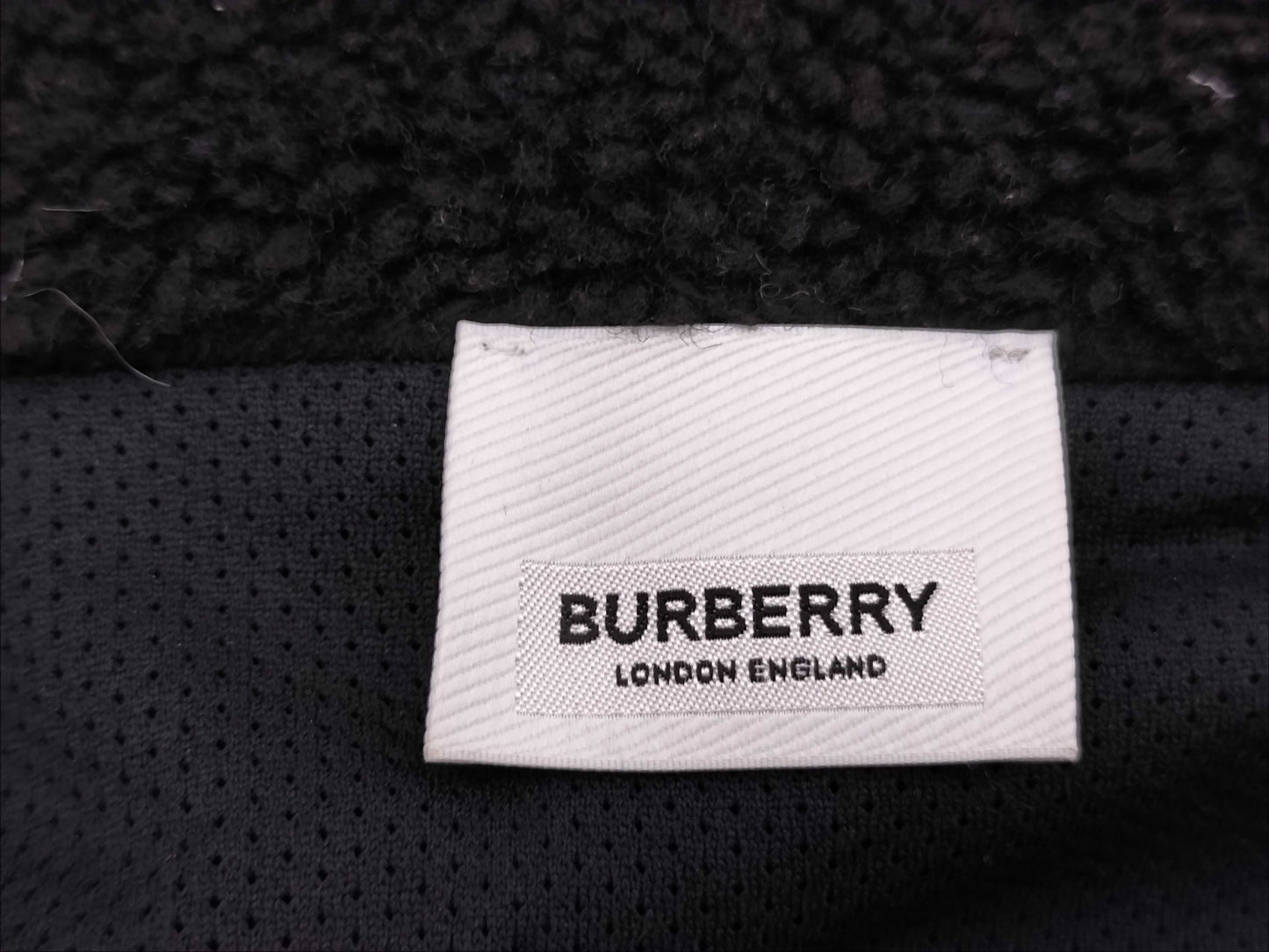 BURBERRY Men's Men's Burberry Current Tag Back Big Logo Embroidered Back Logo Boa Jacket Black Jacket