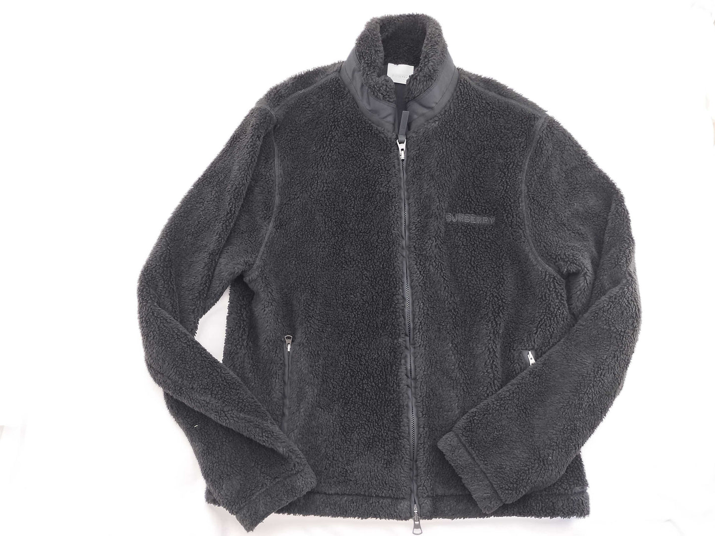 BURBERRY Men's Men's Burberry Current Tag Back Big Logo Embroidered Back Logo Boa Jacket Black Jacket