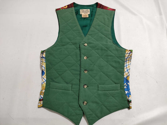 HERMES Quilted Switching Silk Vest Vest
