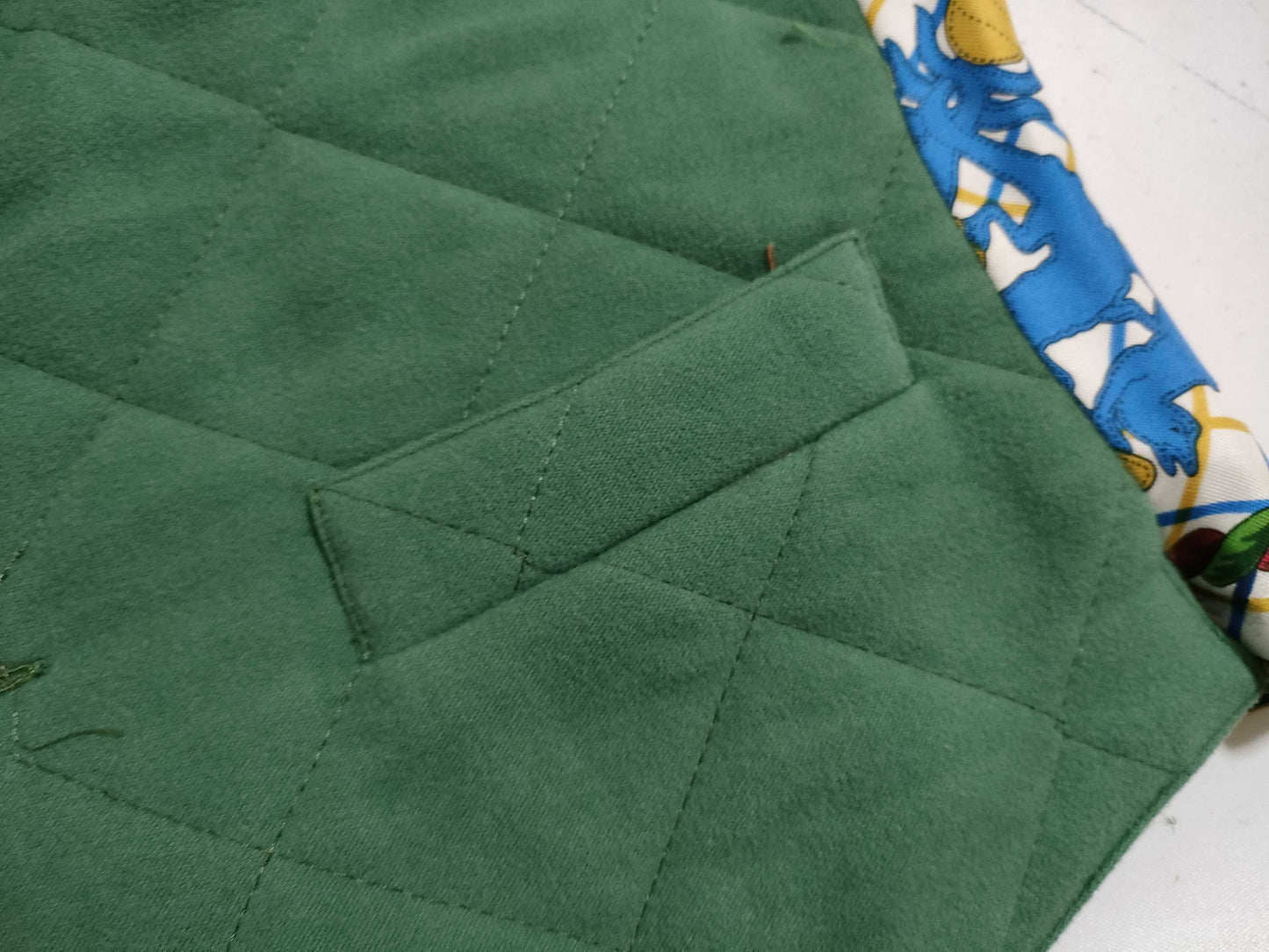 HERMES Quilted Switching Silk Vest Vest