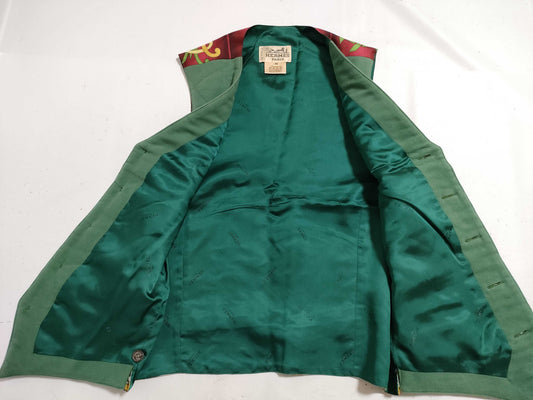 HERMES Quilted Switching Silk Vest Vest