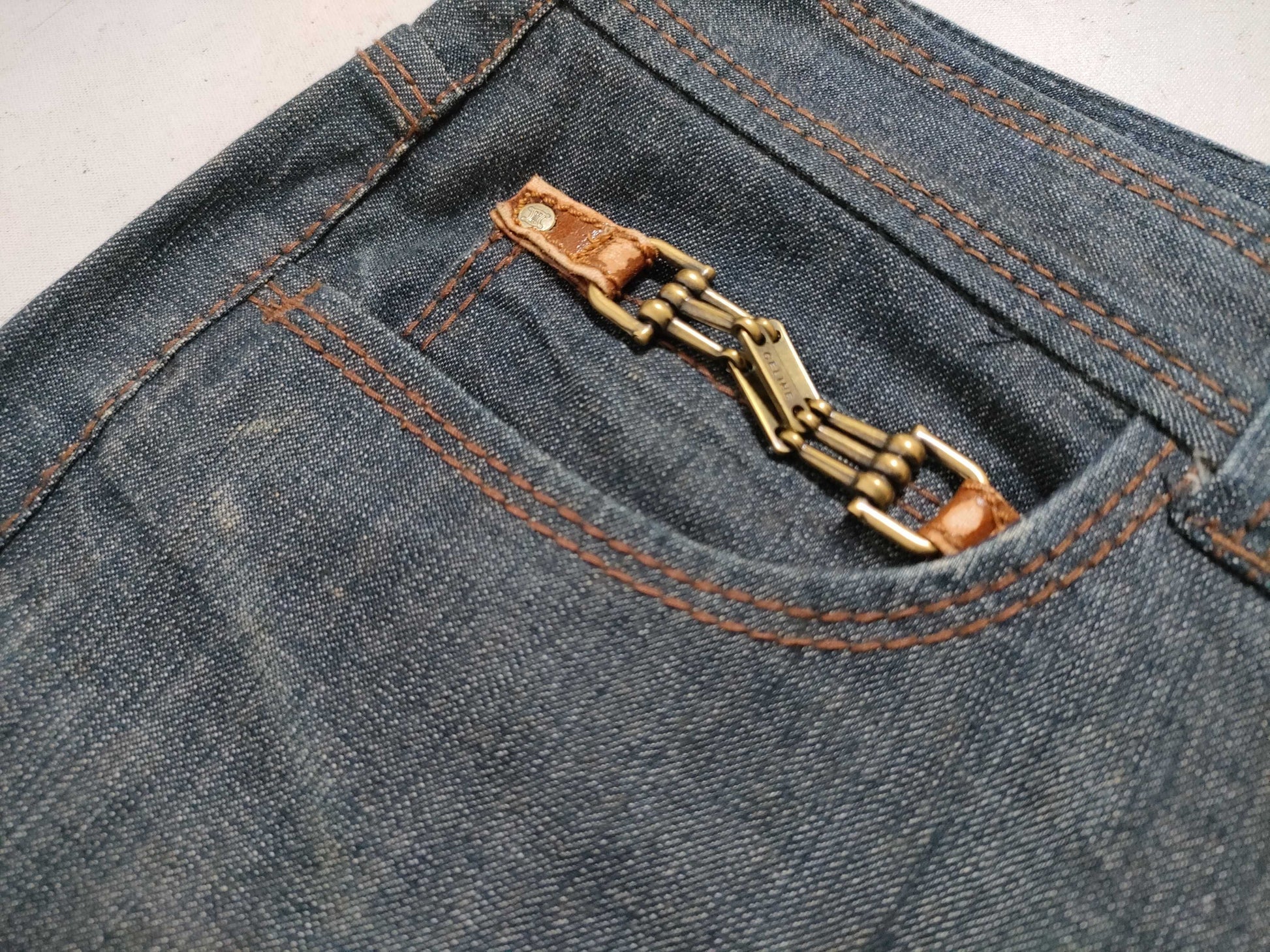 CELINE Denim Pants Logo Pants