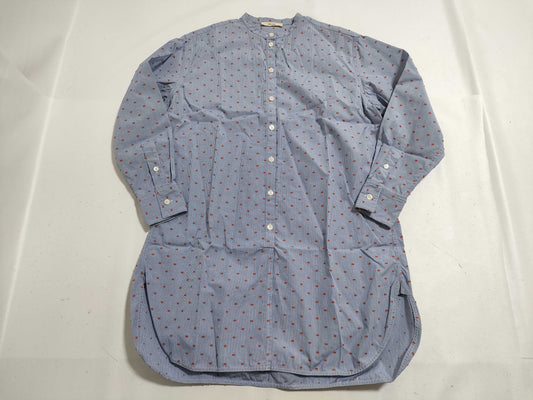 CELINE Phoebe Collarless Tunic Shirt Celine Fubi Philo Shirt