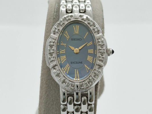 SEIKO Excelline 1F20-6D80 600102 Quartz Shell Dial Immovable Women's Watch