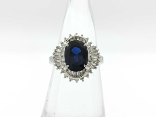 S2.72ct D0.84ct Pt900 9.9g Ring