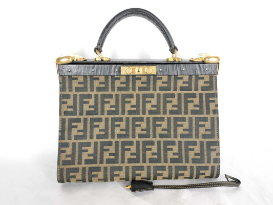 FENDI Zucca Hand Brown Handbag