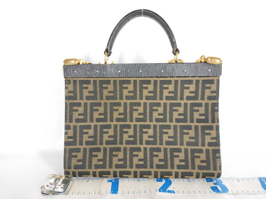 FENDI Zucca Hand Brown Handbag
