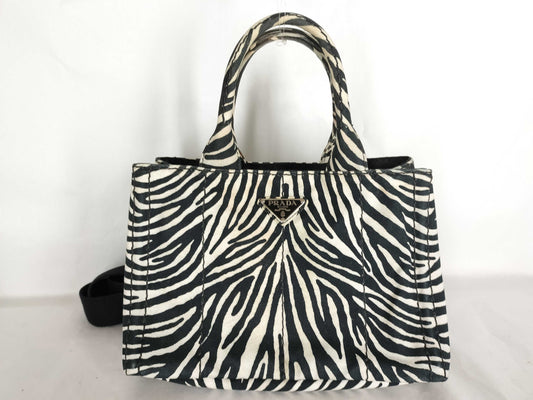PRADA Zebra Hand Handbag