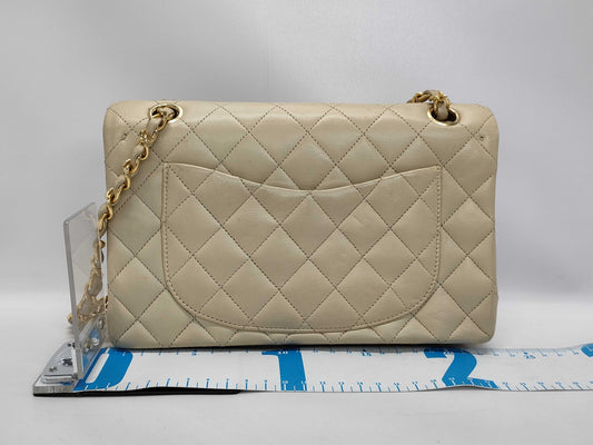 CHANEL Double Flap Beige Shoulder Bag