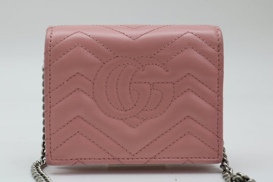 GUCCI GG Marmont Quilted Chain Wallet Wallet