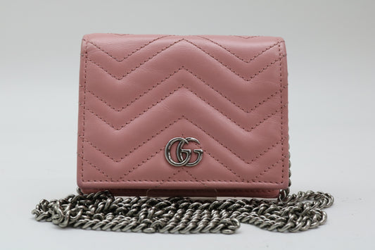 GUCCI GG Marmont Quilted Chain Wallet Wallet