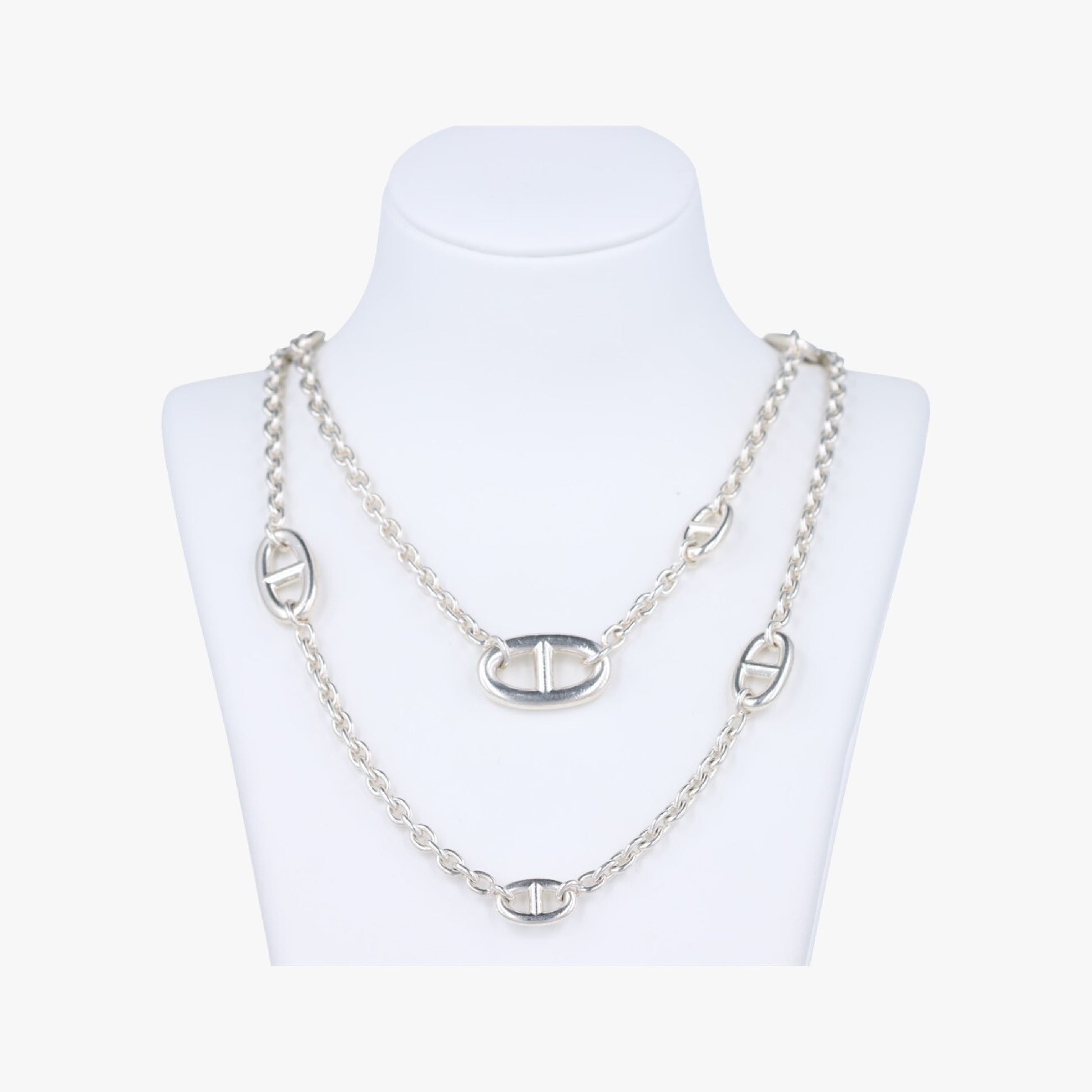 HERMES Farandor Schone Dunkle Argente Silver Ag92518C127218 Necklace