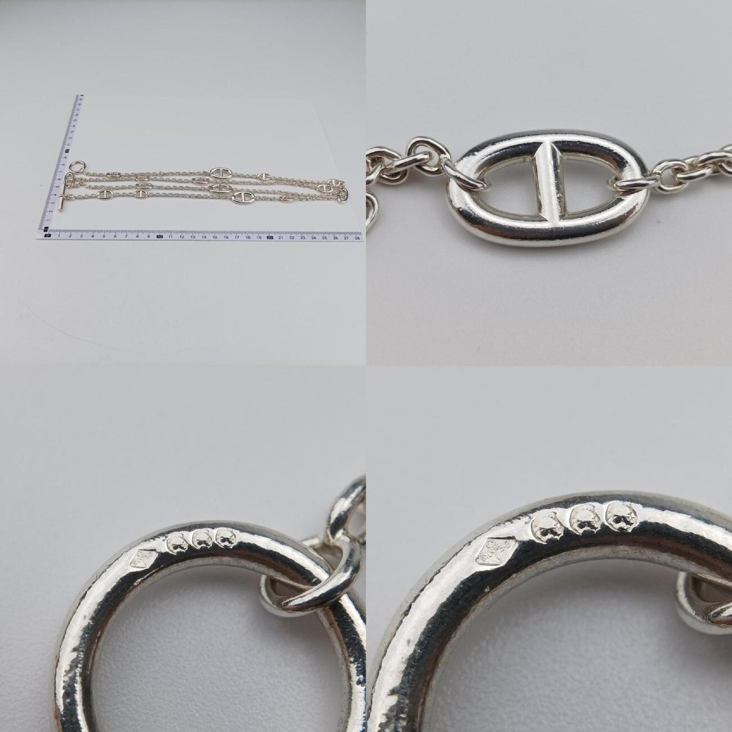 HERMES Farandor Schone Dunkle Argente Silver Ag92518C127218 Necklace