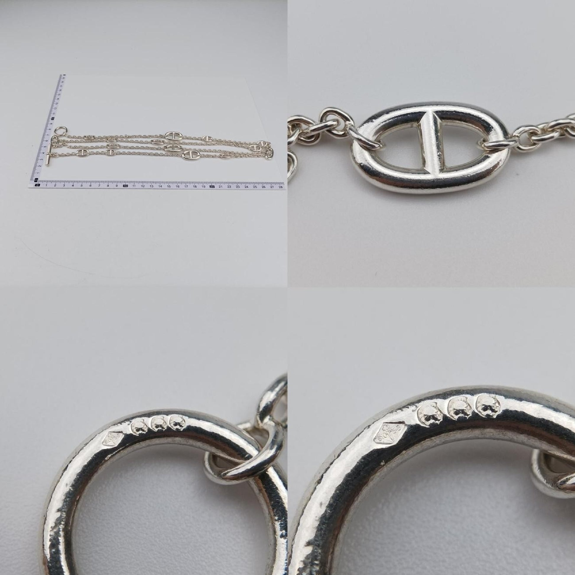 HERMES Farandor Schone Dunkle Argente Silver Ag92518C127218 Necklace