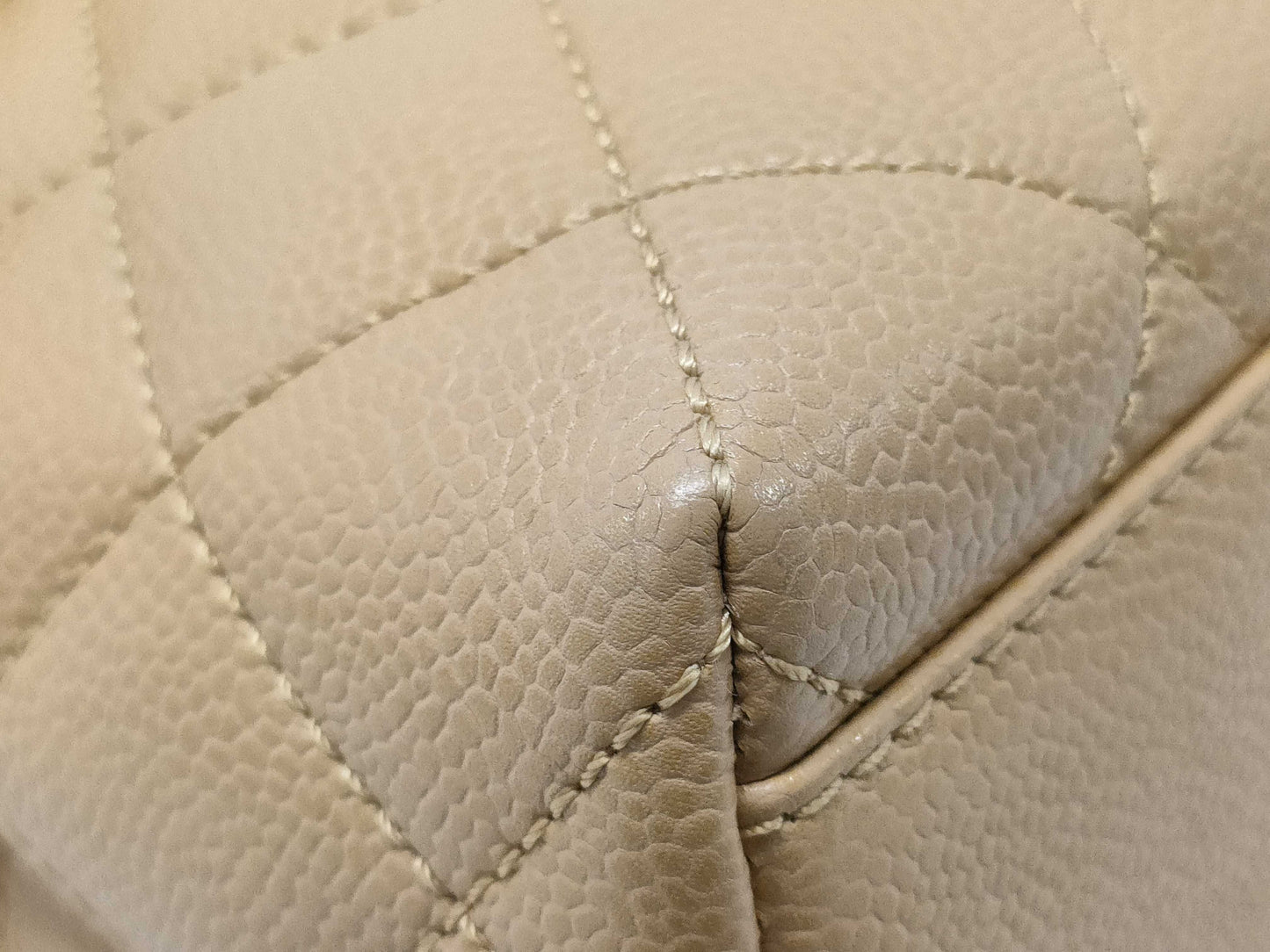 CHANEL Matelasse Coco Handle Handbag in Beige Caviar Leather 8422286