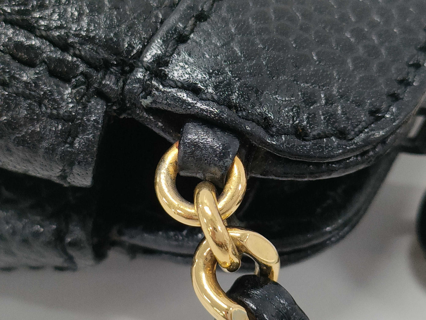CHANEL Chain Shoulder Bag in Black Caviar Leather with Warranty 5094739