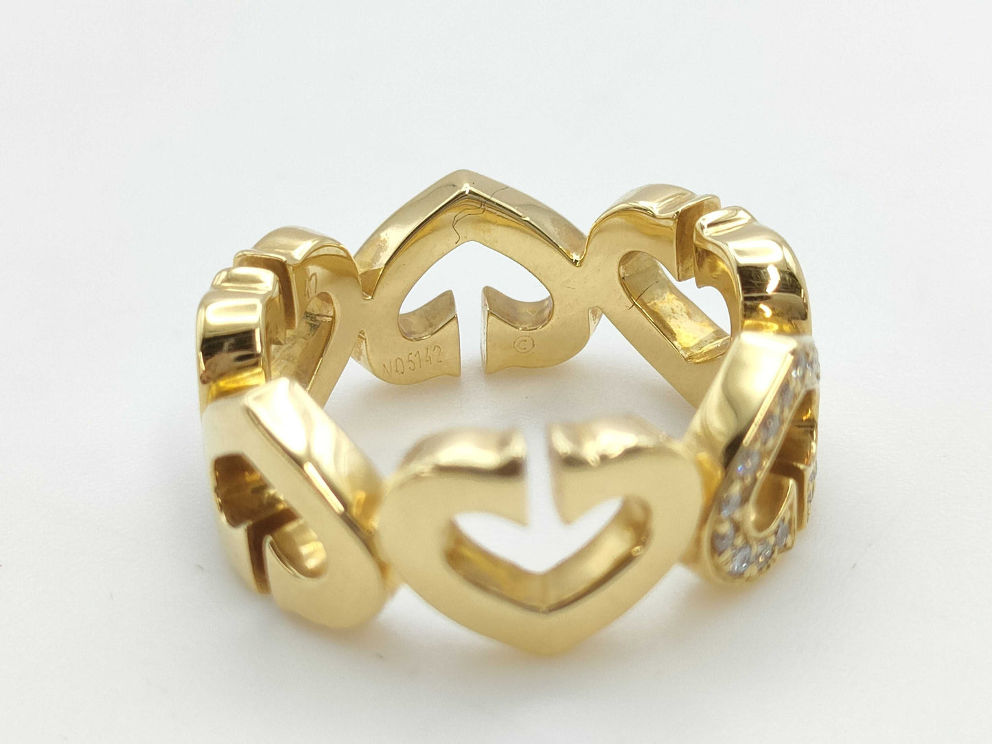 Cartier C Heart #47 Diamond YG 750 7.1g Ring