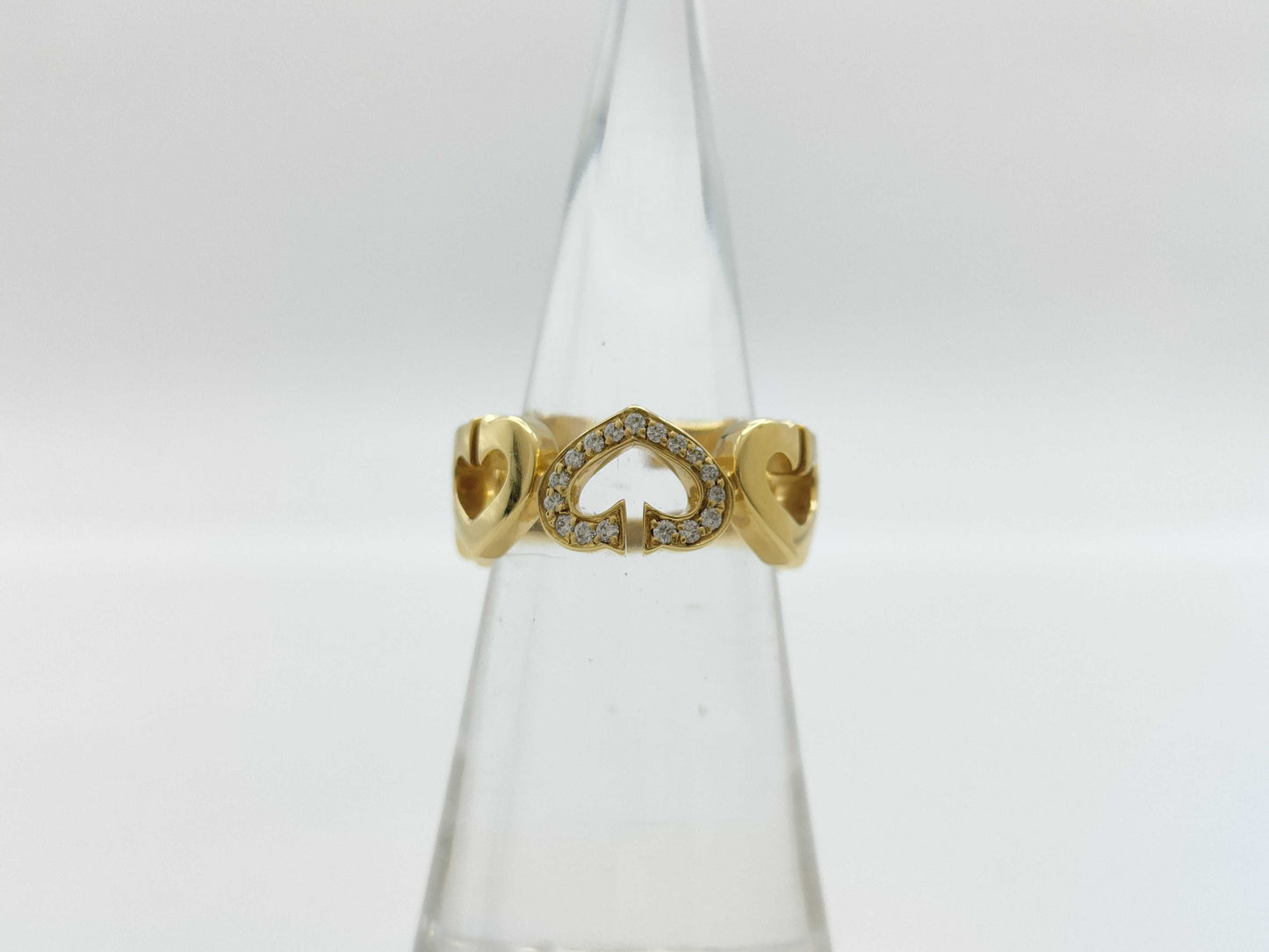 Cartier C Heart #47 Diamond YG 750 7.1g Ring