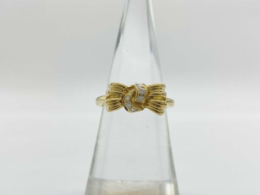 Tiffany&Co. Ribbon Diamond 750 4.0g Ring
