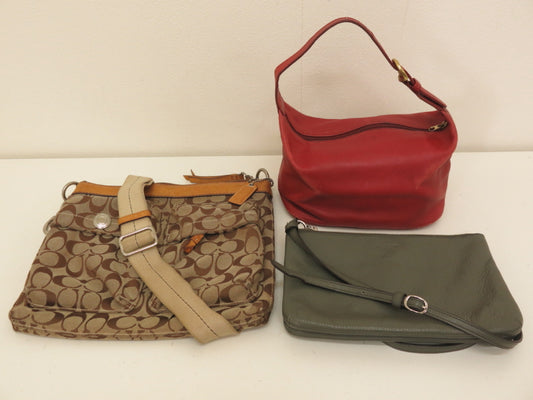 COACH COACH 3-Point Signature Leather Canvas Shoulder Bag