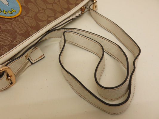 COACH COACH 3-Point Signature Leather Canvas PVC Shoulder Bag