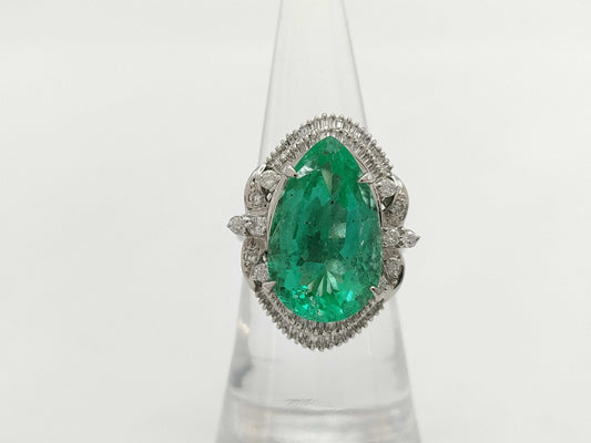 E7.09ct D1.18ct PT900 12.2g Ring