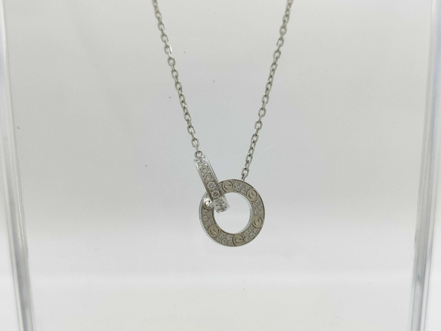 Cartier Love Hoop Diamond WG Au750 5.6g Necklace