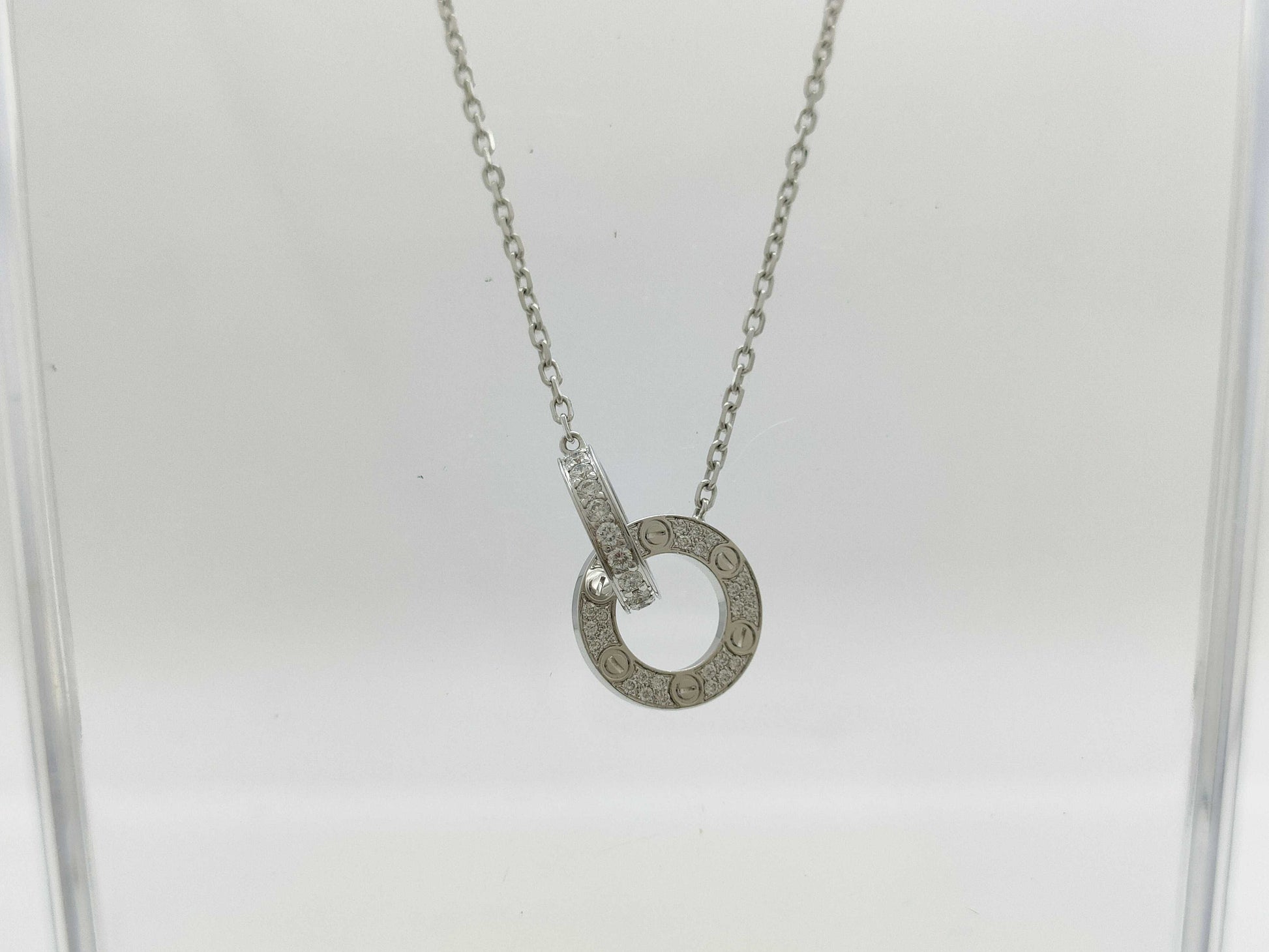 Cartier Love Hoop Diamond WG Au750 5.6g Necklace