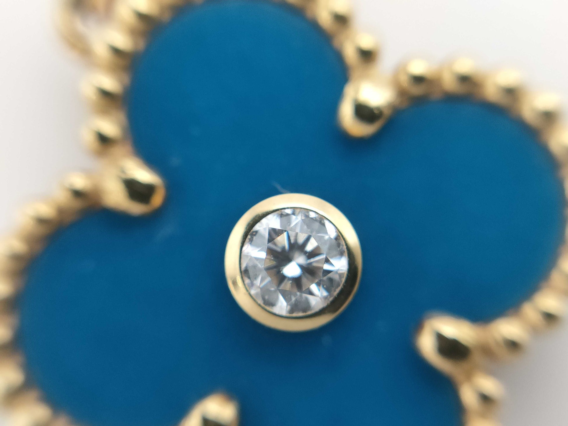 Van Cleef&Arpels Vintage Alhambra Celestial Blue 1PD YG Au750 6.8g Necklace