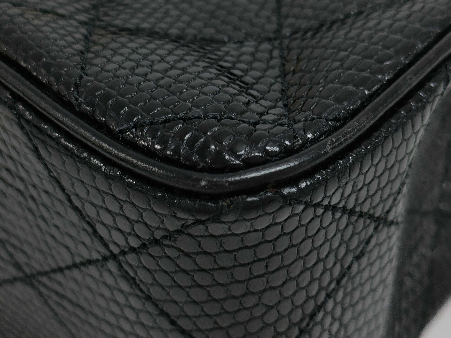 CHANEL Minimato Lizard Black GP Shoulder Bag