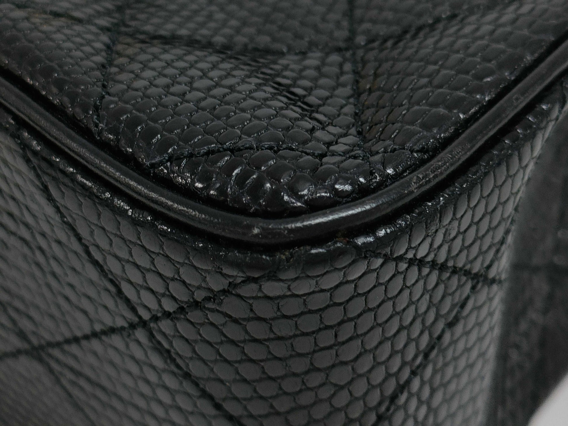 CHANEL Minimato Lizard Black GP Shoulder Bag
