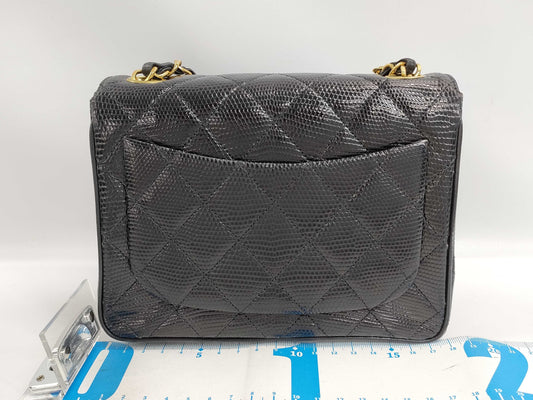 CHANEL Minimato Lizard Black GP Shoulder Bag