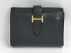 HERMES Bearn Combination Chevre Black GP B Stamped Wallet
