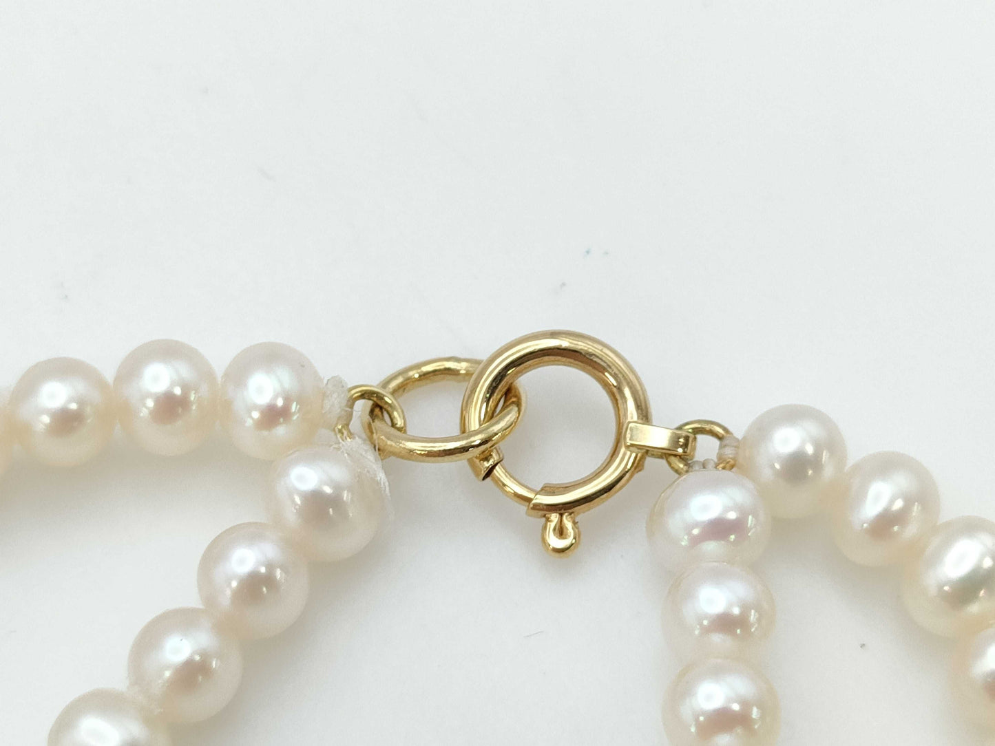 2-strand semi-round pearl diameter approx. 3.4-3.8mm K18 15.5g necklace
