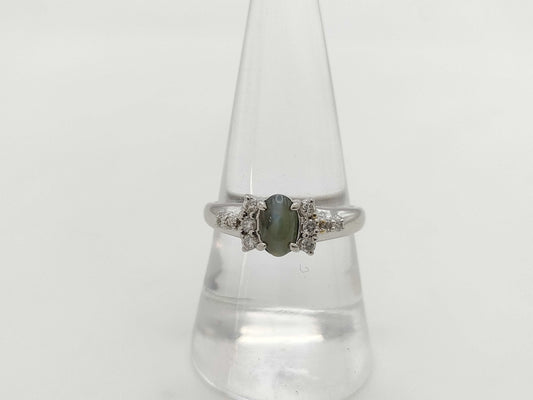 Alexandrite Cat's Eye 1.026ct D0.23ct PT900 4.5g Ring