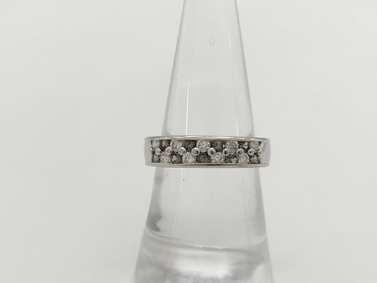 CRESCENT VERT Colored Stone 0.27ct D0.29ct K18WG 5.1g Ring