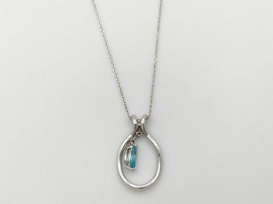 TL0.37ct D0.41ct K18WG/PT850 3.5g Necklace