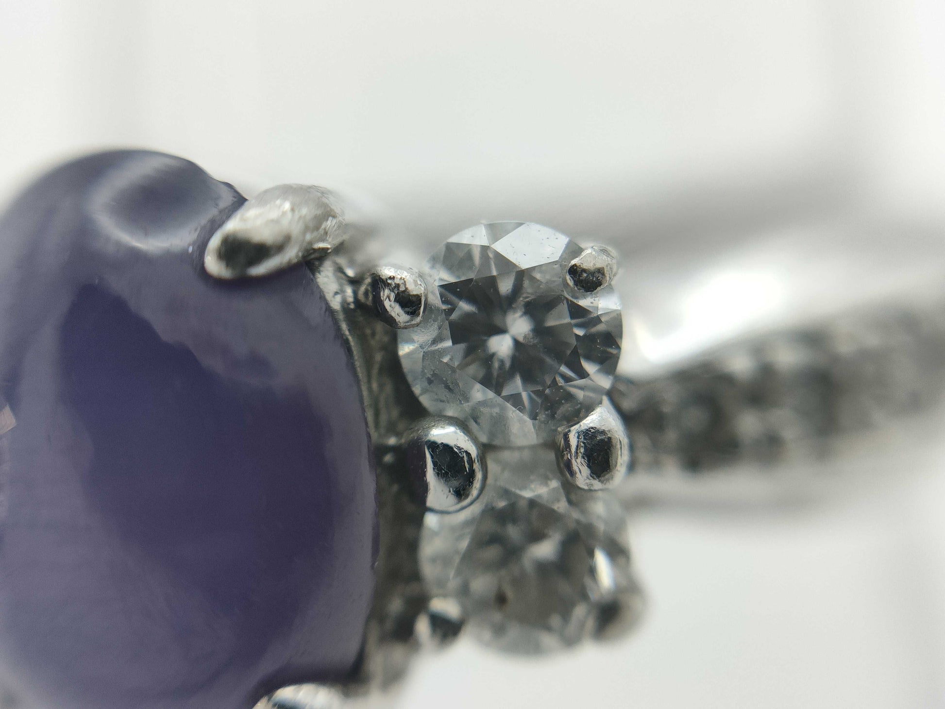 Violet Star Sapphire 2.14ct D0.48ct PT900 8.8g Ring