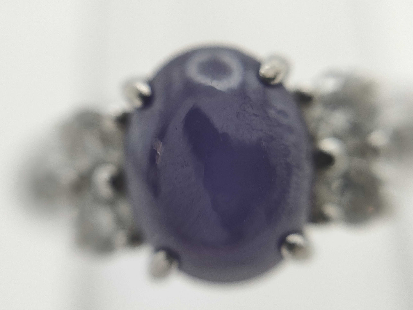 Violet Star Sapphire 2.14ct D0.48ct PT900 8.8g Ring