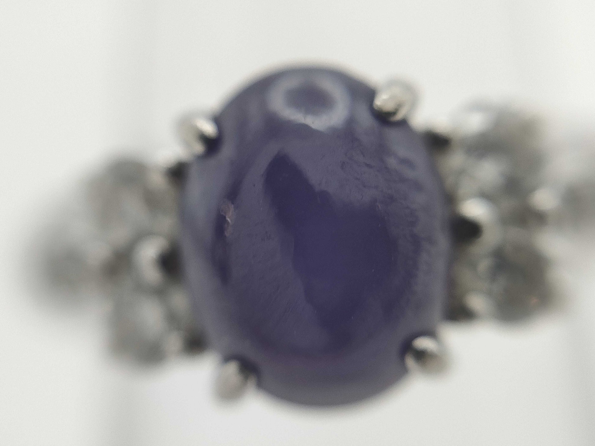 Violet Star Sapphire 2.14ct D0.48ct PT900 8.8g Ring