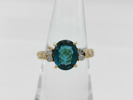 Colored Stone 2.36ct D0.4ct K18 4.6g Ring