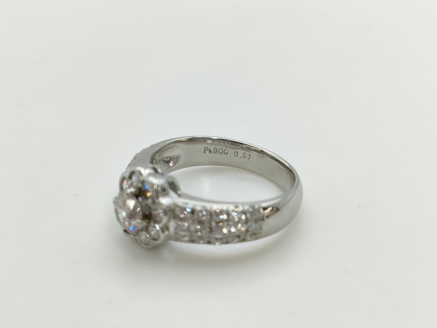 D0.51/0.80ct Pt900 8.5g Ring