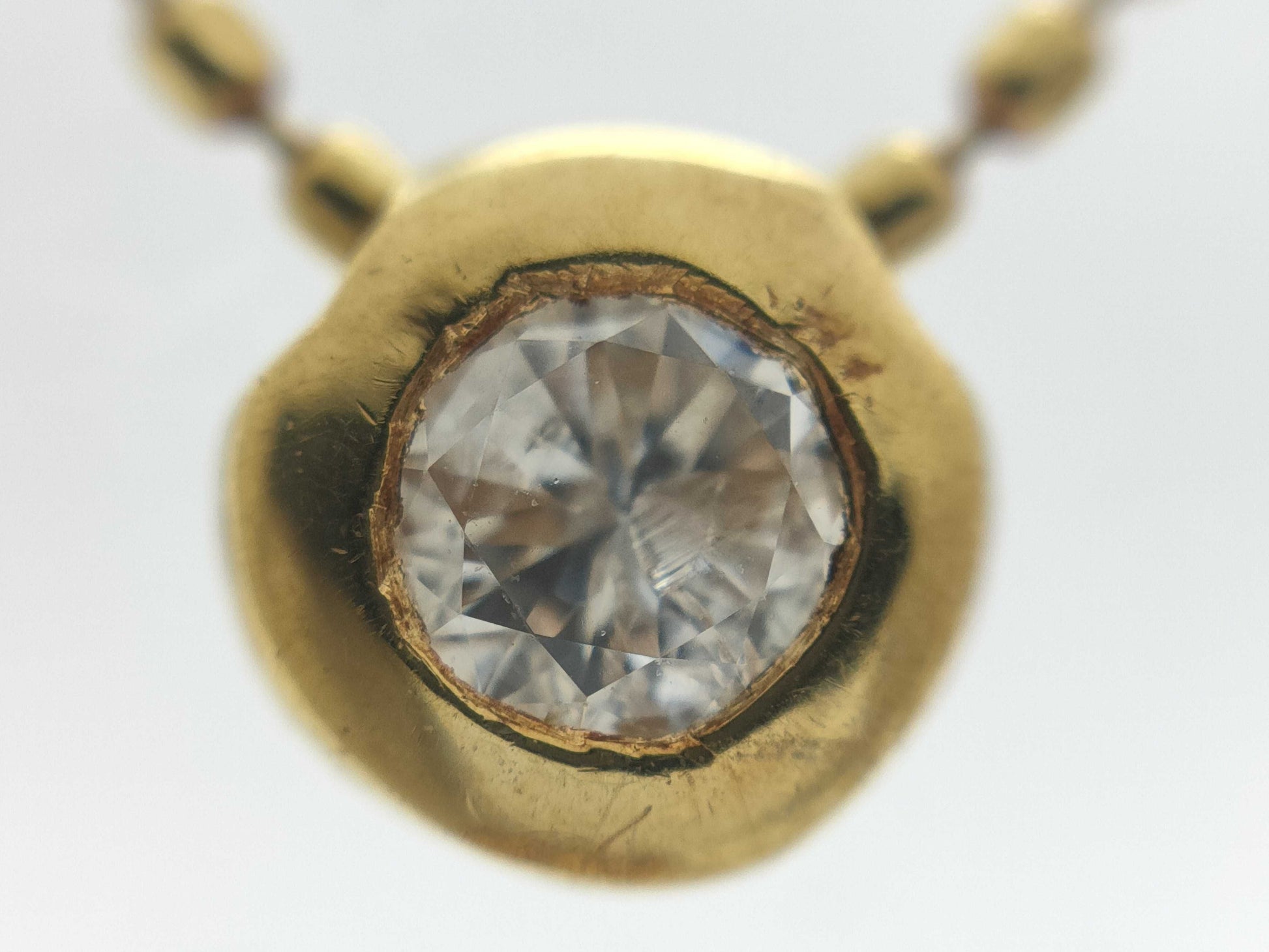 Sapphire Diamond 028 Engraved K18 2.6g Necklace