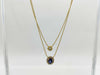 Sapphire Diamond 028 Engraved K18 2.6g Necklace