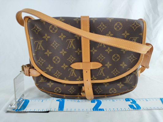 LOUIS VUITTON Monogram Louis Vuitton Saumur Monogram Brown Shoulder Bag