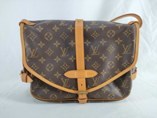 LOUIS VUITTON Monogram Louis Vuitton Saumur Monogram Brown Shoulder Bag