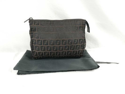 FENDI FENDI Zucchino Pouch 7N0007-019 Brown/Black W18.5cm Pouch